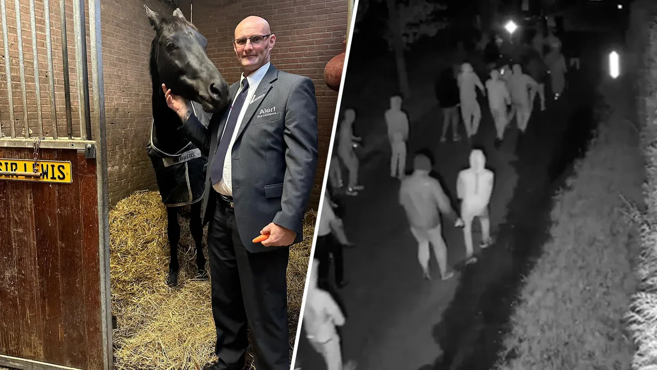Links: Berry met zijn paard Sir Lewis / Rechts: De plek waar Berry werd doodgeschoten.