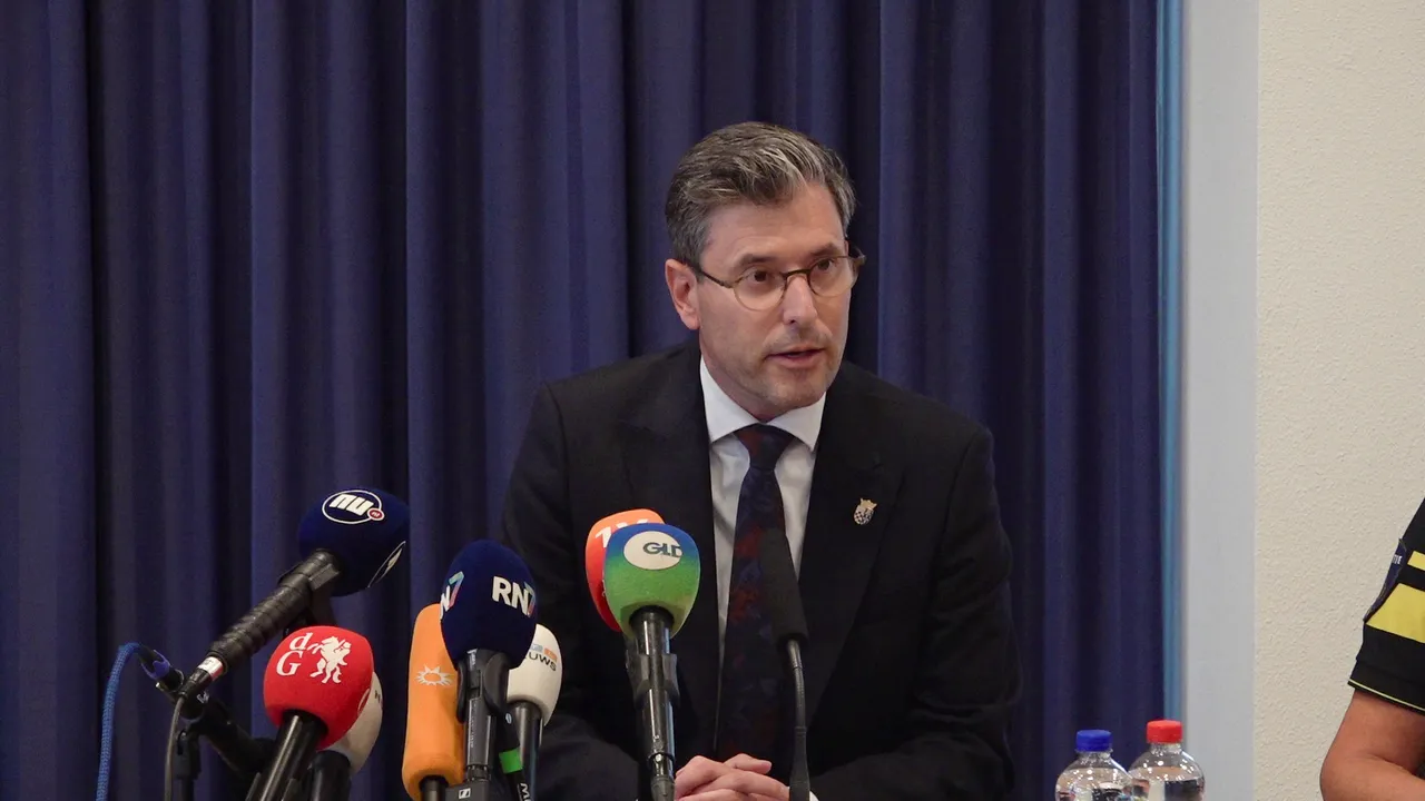 Burgemeester Joerie Minses tijdens een eerdere persconferentie.
